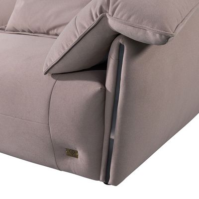 Brisbane 4-Seater Fabric Sofa - Taupe - With 5-Year Warranty